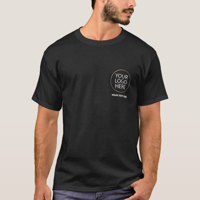 T-shirt Logo d'entreprise | Employé personnalisé noir arri (Devant)