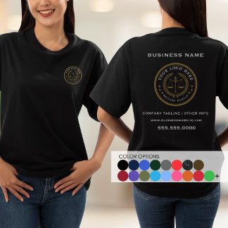 T-shirt Logo d'entreprise Noir Ajouter un texte Personnel 