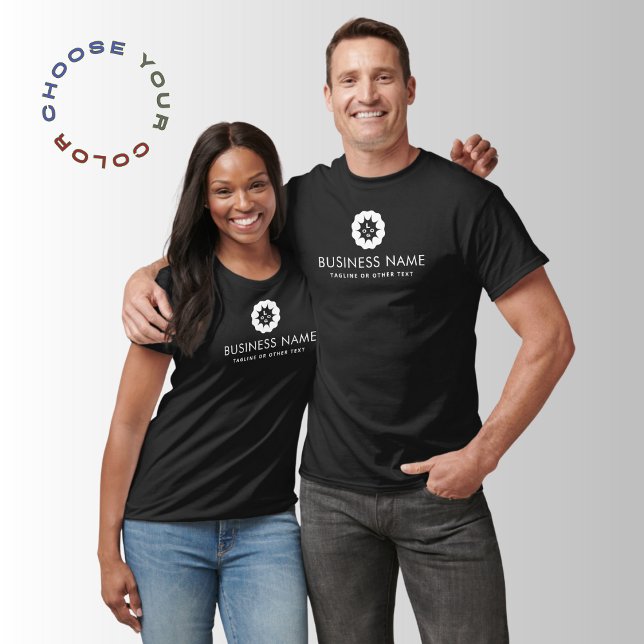 T-shirt Logo d'entreprise ou icône + nom Entreprise Hommes (Créateur téléchargé)