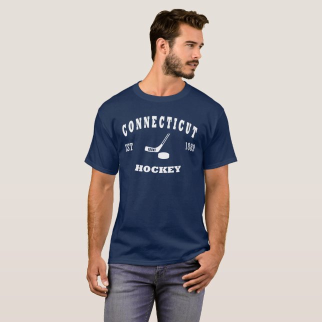T-shirt Logo d'hockey du Connecticut rétro (Devant entier)