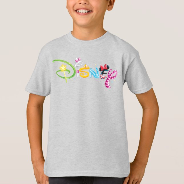T-shirt Logo Disney | Caractères filles (Devant)