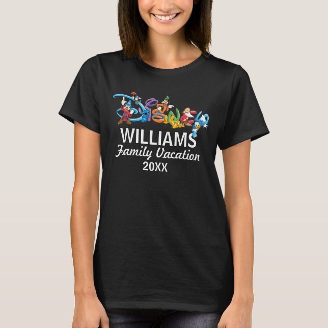 T-shirt Logo Disney | Mickey et amis - Vacances en famille (Devant)