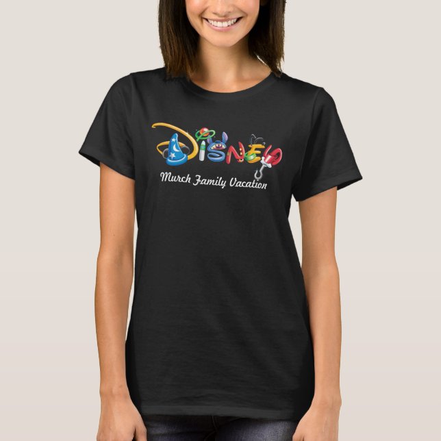 T-shirt Logo Disney| Personnages de garçons - Vacances fam (Devant)