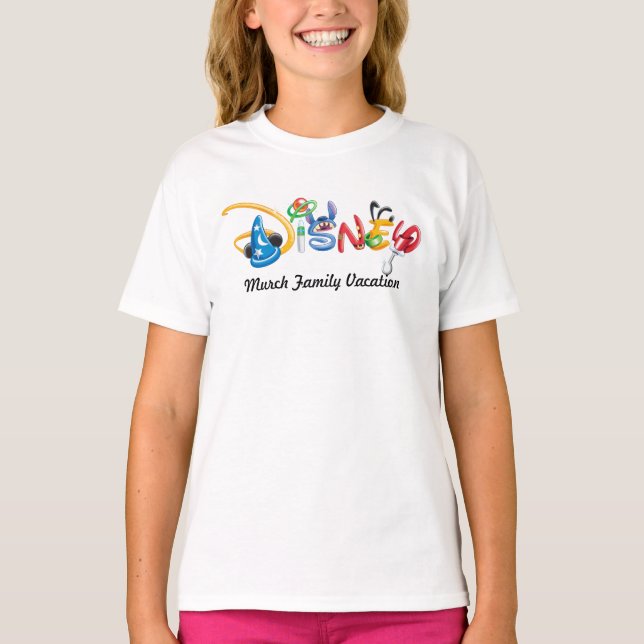 T-shirt Logo Disney - Vacances en famille (Devant)