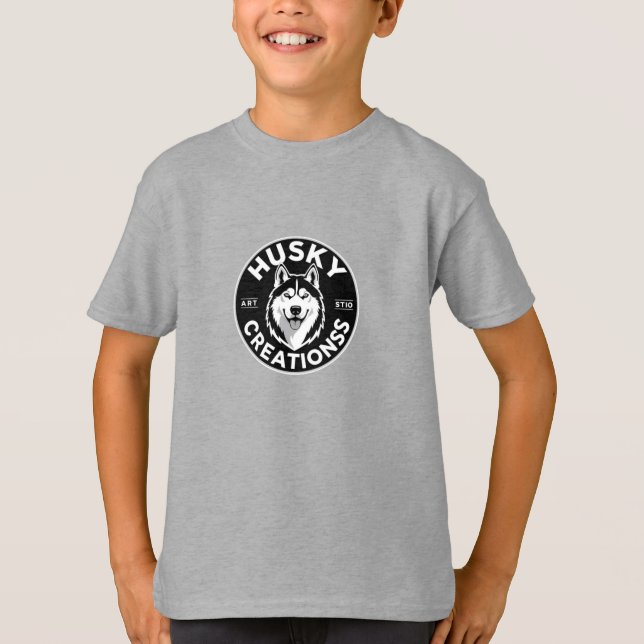 T-shirt Logo du chien cool Husky Tee (Devant)