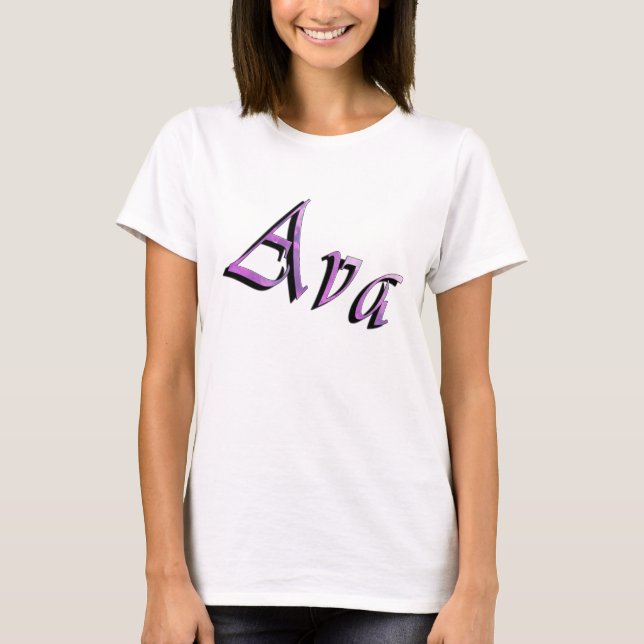 T-shirt Logo du nom d'Ava violet rose, (Devant)