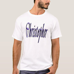T-shirt Logo du nom de Christopher bleu,