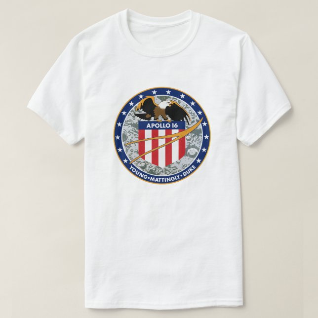 T-shirt Logo du patch de mission Apollo 16 NASA (Design devant)