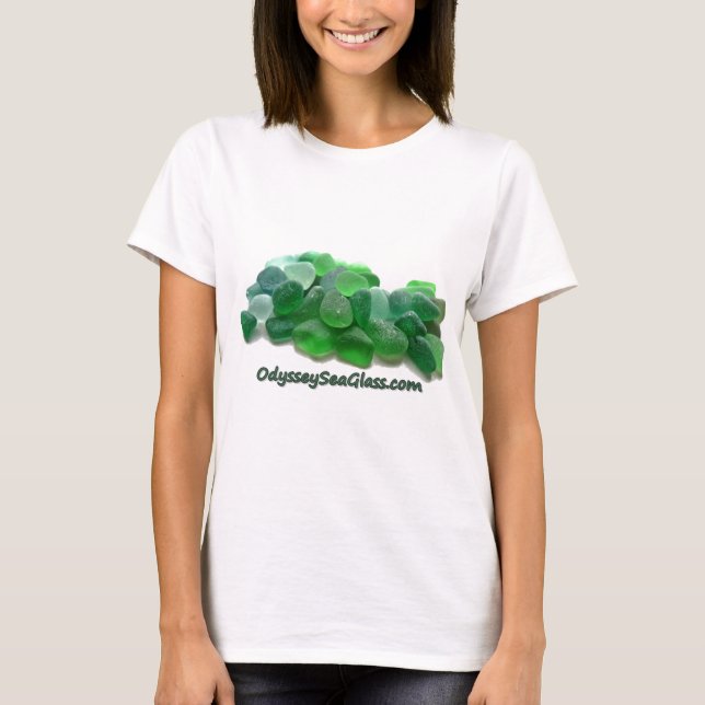 T-shirt logo en verre de la mer verte W (Devant)