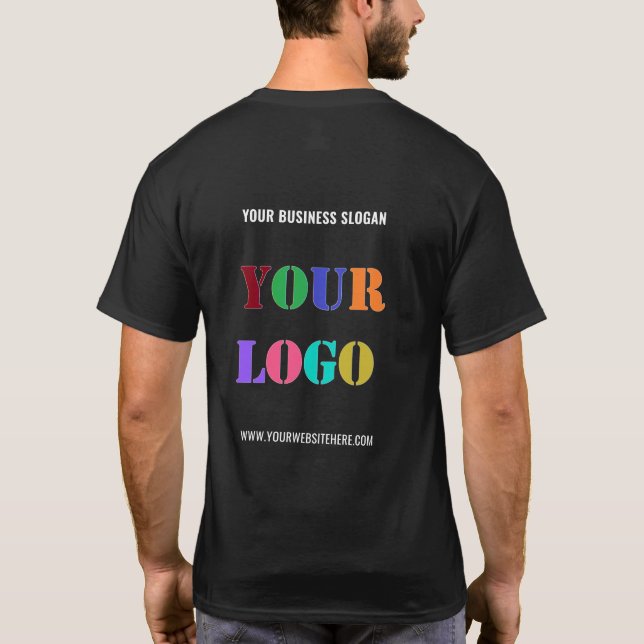 T-shirt Logo Entreprise Personnalisée Texte Site Web Entre (Dos)