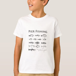 T-shirt Logo espèces de poissons de pêche de pilier de