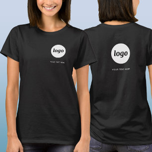 T-shirt Logo et texte simple Crête et dos d'entreprise