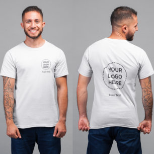 T-shirt Logo et texte simples de l'entreprise sur le devan