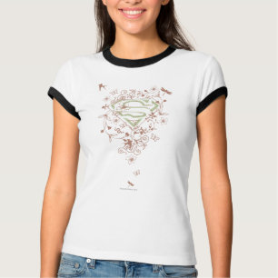 T-shirt Logo floral vert de Supergirl
