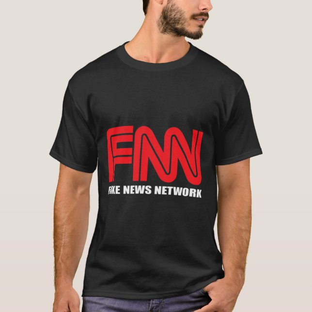 T-shirt Logo Fnn Fake News Network Funny Trump (Devant)