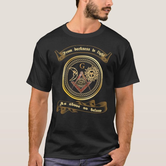 T-shirt Logo Freemason Masonic Lodge Illuminati De Darkn (Devant)