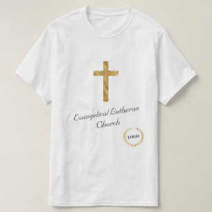 T-shirt Logo Gold Cross Church