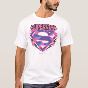 T-shirt Logo grunge rose et pourpre de Supergirl