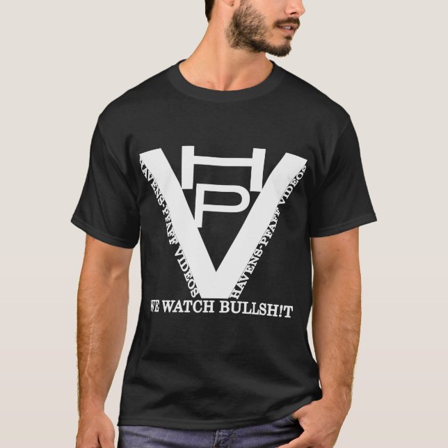 T-shirt Logo HPV-TV sur Tee Noir (Devant)