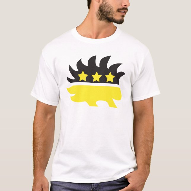 T-shirt Logo libertaire de porc-épic (jaune) (Devant)