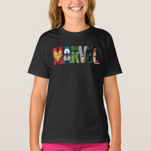T-shirt Logo Marvel Avengers Face Lettre