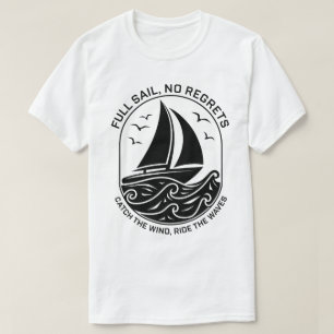 T-shirt Logo nautique moderne avec scène de voilier