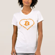 Logo Orange Bitcoin en Coeur de Texte mince pour f