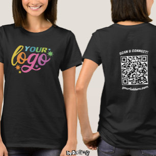 T-shirt Logo personnalisé Code QR avant et arrière Femmes