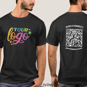 T-shirt Logo personnalisé Code QR moderne Unisex avant et