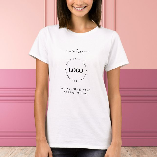 T-shirt Logo personnalisé noir blanc Professionnel (Créateur téléchargé)