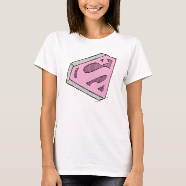 T-shirt Logo Pink Croquetée Supergirl (Devant)