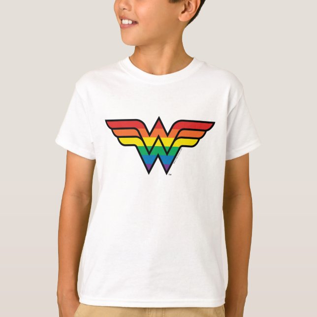 T-shirt Logo Rainbow Wonder Woman (Devant)