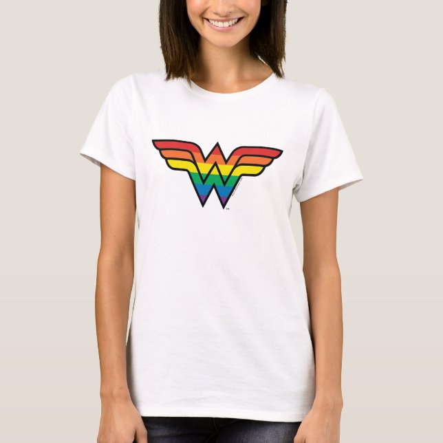 T-shirt Logo Rainbow Wonder Woman (Devant)