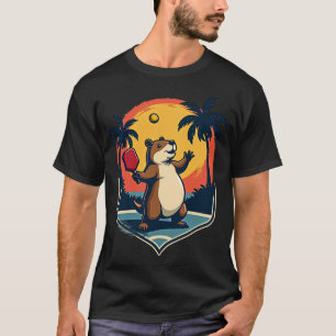 T-shirt Logo Rétro du Club de Pickleball Capybara