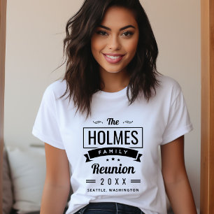 T-shirt Logo Retro Moderne Famille Reunion