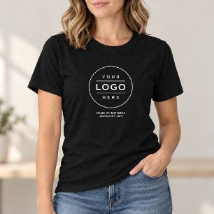 T-shirt Logo Rond Noir Nom de l'Entreprise Localisation