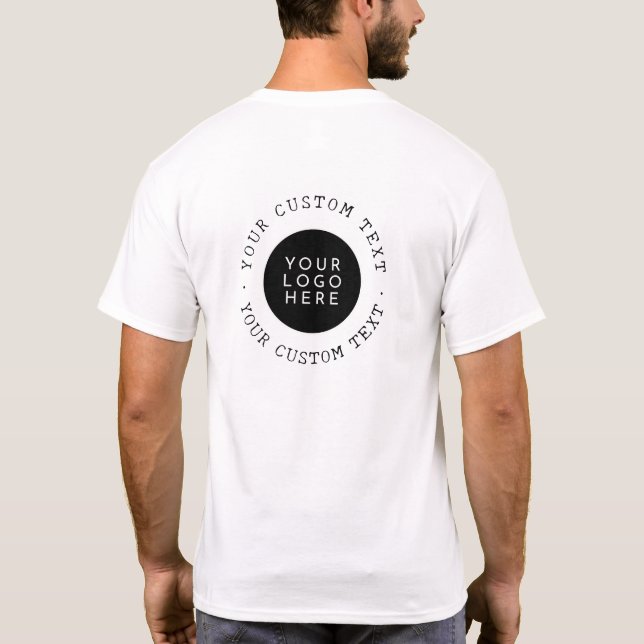 T-shirt Logo Rond Rustique Personnalisé À Deux Côtés Et Te (Dos)