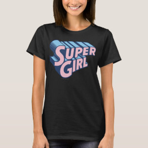 T-shirt Logo rose et bleu supergirl