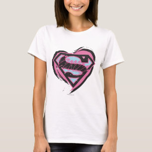 T-shirt Logo rose Supergirl dans le coeur