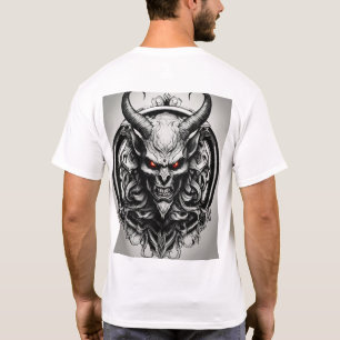 T-shirt Logo satanique noir et blanc réaliste - Circulaire