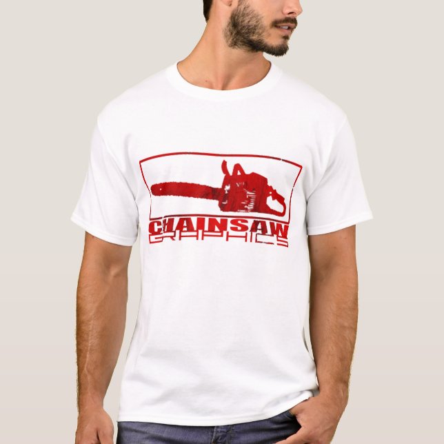 T-shirt Logo simple de graphiques de tronçonneuse (Devant)
