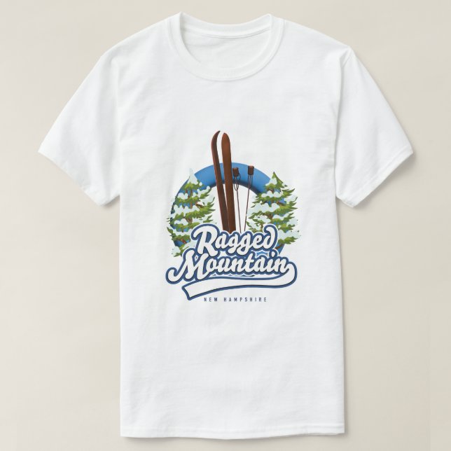 T-shirt Logo ski Ragged Mountain New Hampshire (Design devant)