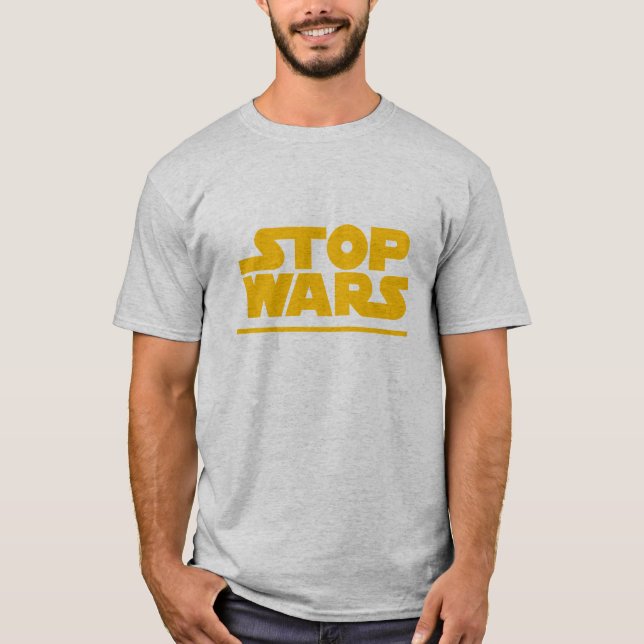 T-shirt Logo Stop Wars Parody (Devant)