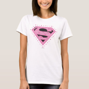 T-shirt Logo super-fille en uniforme noir et rose