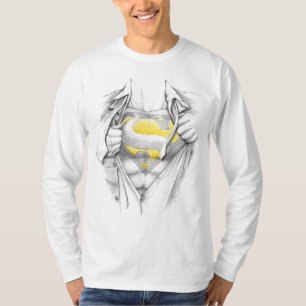 T-shirt Logo Superman de la poitrine esquissée