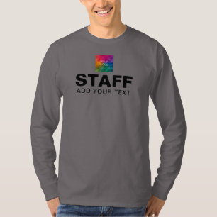 T-shirt Logo Texte Personnel Équipe Longue Manche Mens Gre