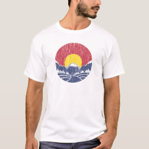 T-shirt Logo vintage de coucher du soleil de montagne