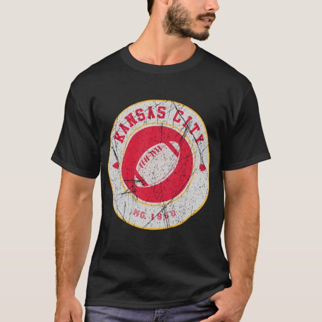 T-shirt Logo vintage de football de Kansas-City blanc (Devant)