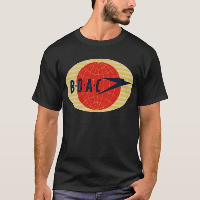 T-shirt Logo vintage de ligne aérienne de BOAC (Devant)