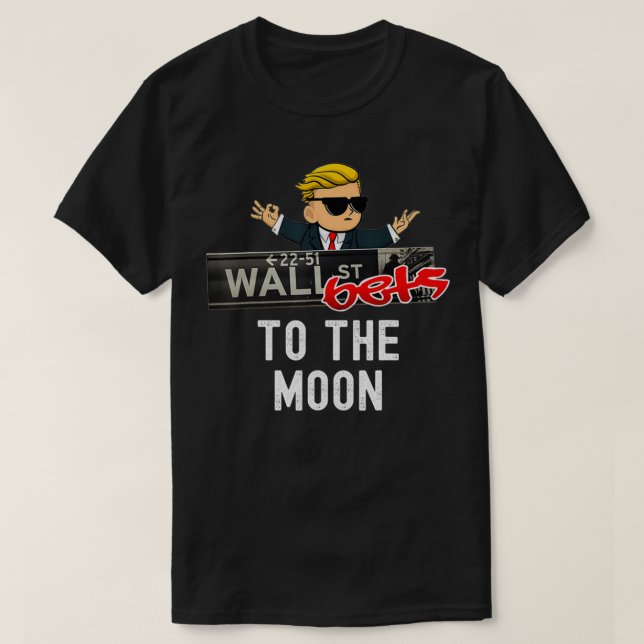 T-shirt Logo Wallstreetbets À La Lune (Design devant)